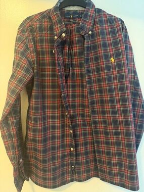 Polo by Ralph Lauren Navy & Red Plaid Button-Down Shirt